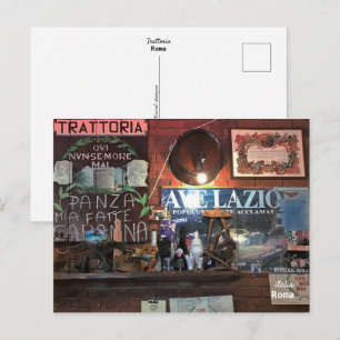 Cartão Postal Viagem   Itália - Roma Trattoria