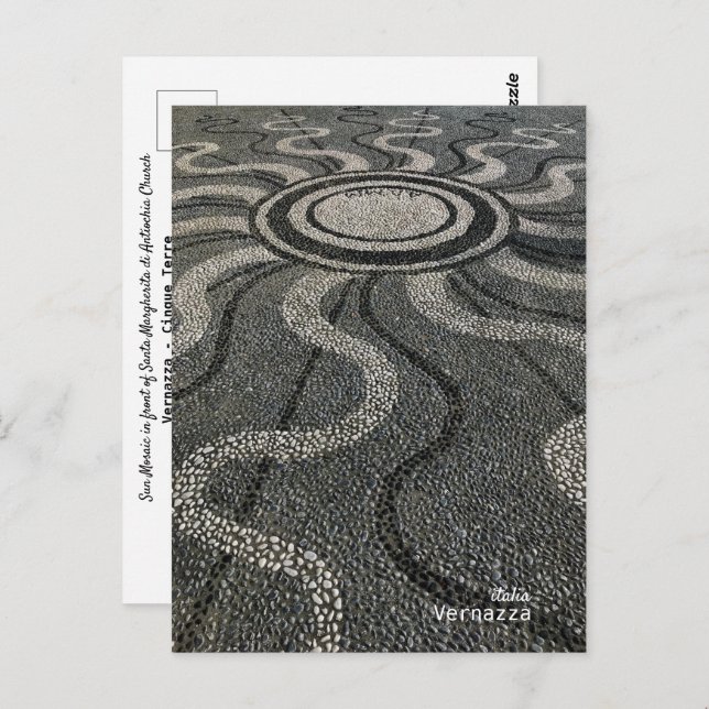 Cartão Postal Viagem | Itália - Vernazza, Cinque Terre Mosaico (Frente/Verso)