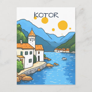 Cartão Postal Viagem Kotor Montenegro