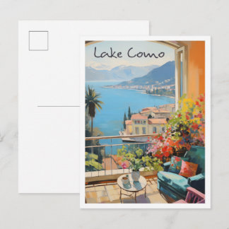 Cartão Postal Viagem Lago de Como Itália 