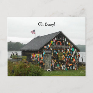 Cartão Postal Viagem Maine Lobster buoys Oh Buoy Shack View PC