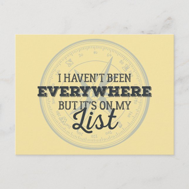 Cartão Postal Viagem mais citação motivacional do carimbo (Frente)