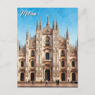 Cartão Postal Viagem Milão Itália