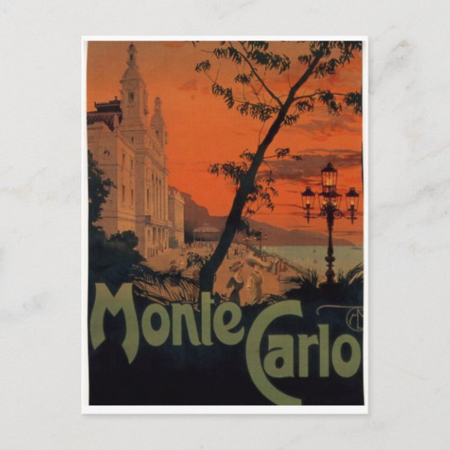 Cartão Postal Viagem Monte Carlo, 1930 (Frente)