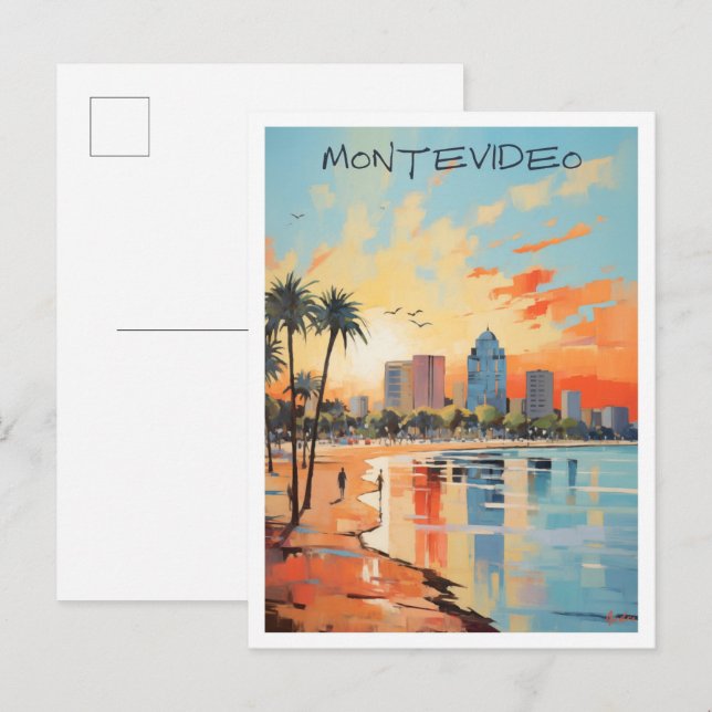 Cartão Postal Viagem Montevidéu Uruguai  (Frente/Verso)