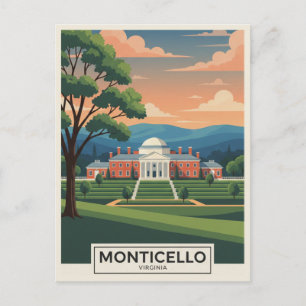 Cartão Postal Viagem Monticello Virgínia