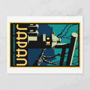 Cartão Postal Viagem Mundial de Vintage Governo Japonês