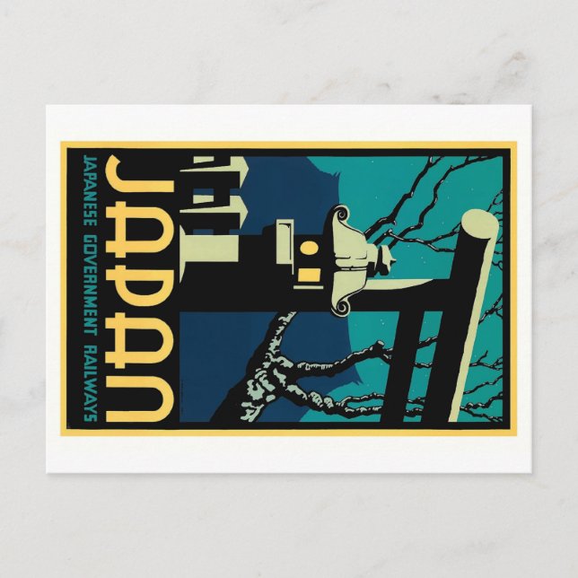 Cartão Postal Viagem Mundial de Vintage Governo Japonês (Frente)