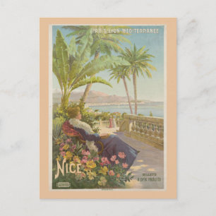 Cartão Postal Viagem Nice França Riviera Francesa Vintage