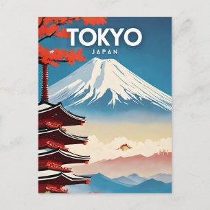Cartão Postal Viagem Nostálgico do Japão em Tóquio