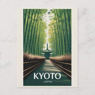 Cartão Postal Viagem Pagode de Bambu Kyoto Japão Antigo