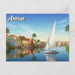 Cartão Postal Viagem para a Aldeia Núbia de Assuã no Egito