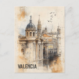 Cartão Postal Viagem para a Espanha de Valencia