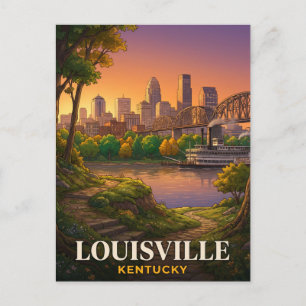 Cartão Postal Viagem para a Frente Marítima do Louisville Kentuc