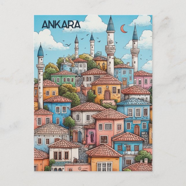 Cartão Postal Viagem para Ankara Turkiye (Frente)