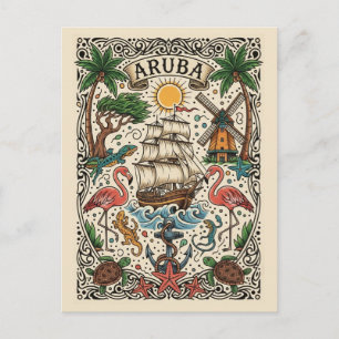 Cartão Postal Viagem para Aruba