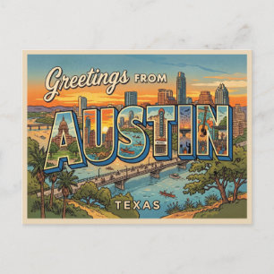 Cartão Postal Viagem para Austin Texas