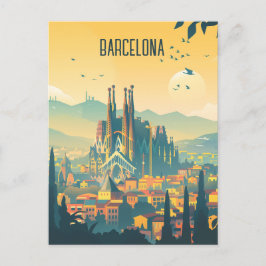 Cartão Postal Viagem para Barcelona