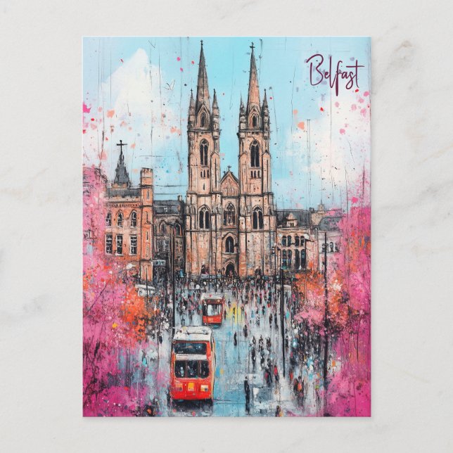 Cartão Postal Viagem para Belfast Norte Irlanda (Frente)