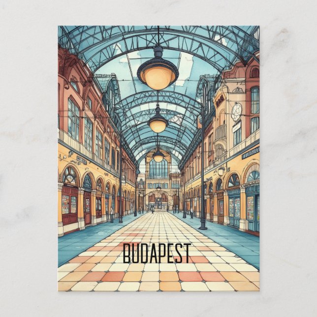 Cartão Postal Viagem para Budapeste, Hungria (Frente)