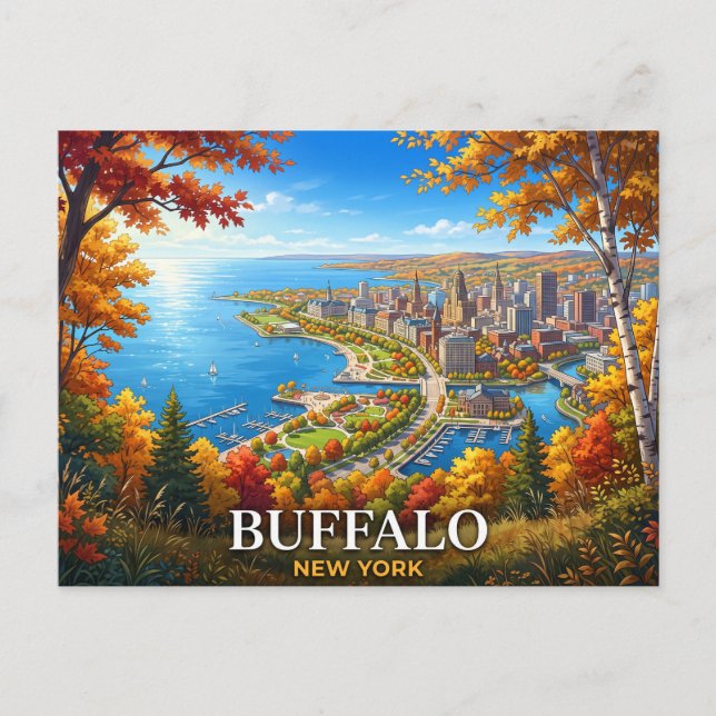 Cartão Postal Viagem para Buffalo Nova York (Frente)