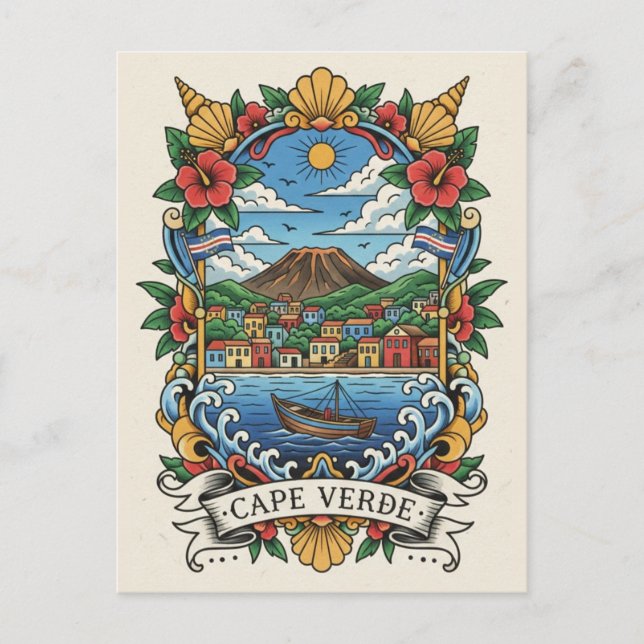 Cartão Postal Viagem para Cabo Verde (Frente)