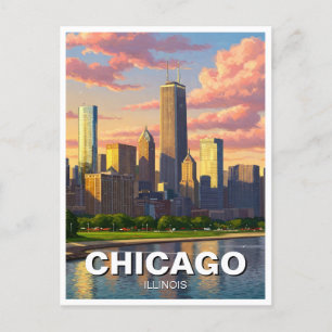 Cartão Postal Viagem para Chicago Illinois