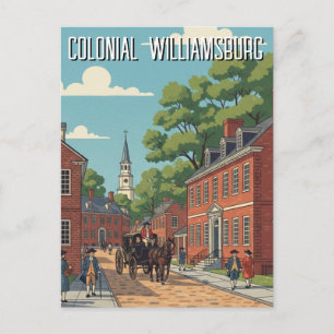 Cartão Postal Viagem para Colonial Williamsburg Virgínia
