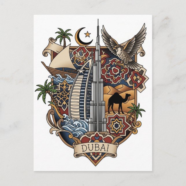 Cartão Postal Viagem para Dubai (Frente)
