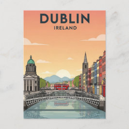 Cartão Postal Viagem para Dublin Irlanda