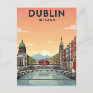 Cartão Postal Viagem para Dublin Irlanda