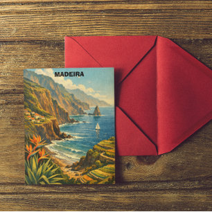 Cartão Postal Viagem para Falésias Costeiras de Madeira Portugal