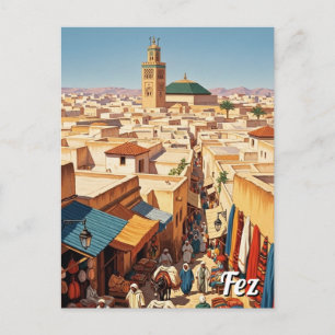 Cartão Postal Viagem para Fez Marrocos