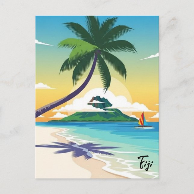 Cartão Postal Viagem para Fiji (Frente)