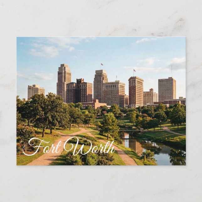 Cartão Postal Viagem para Fort Worth Texas  (Frente)