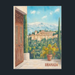 Cartão Postal Viagem para Granada Espanha<br><div class="desc">Este viagem,  em estilo de ilustração digital,  inspirado na Espanha Alhambra de Granada.</div>