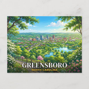 Cartão Postal Viagem para Greensboro Carolina do Norte