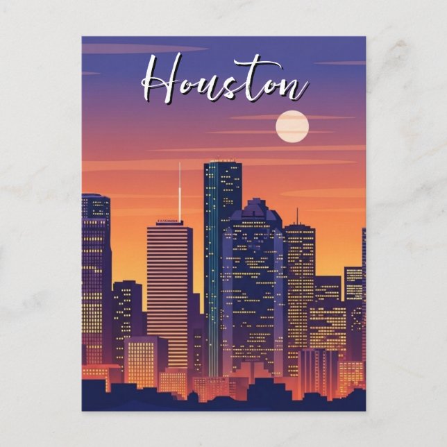 Cartão Postal Viagem para Houston Texas (Frente)