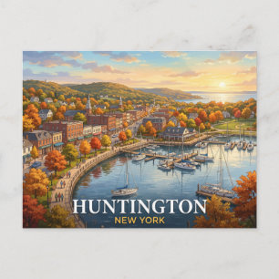 Cartão Postal Viagem para Huntington Nova York
