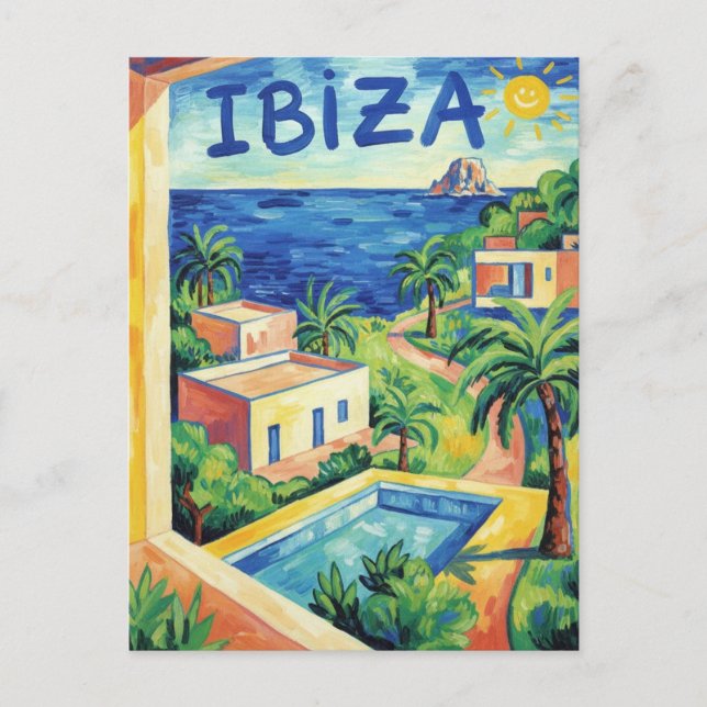 Cartão Postal Viagem para Ibiza Espanha (Frente)