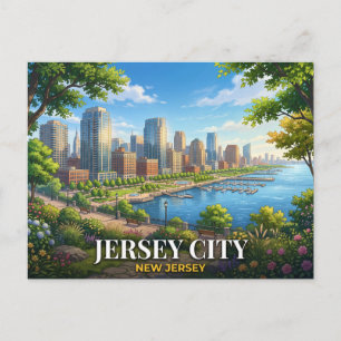 Cartão Postal Viagem para Jersey City Nova Jersey