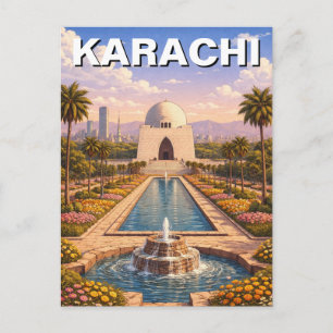 Cartão Postal Viagem para Karachi Paquistão
