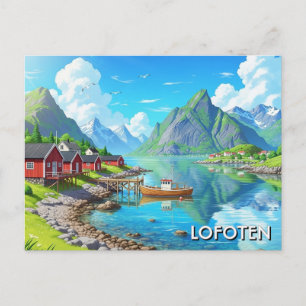 Cartão Postal Viagem para Lofoten Noruega