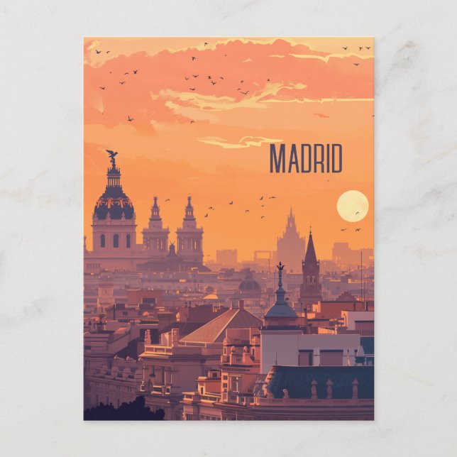 Cartão Postal Viagem para Madrid (Frente)