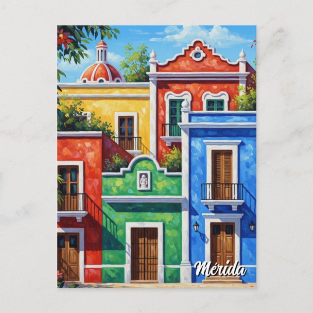 Cartão Postal Viagem para Mérida México (Frente)