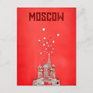 Cartão Postal Viagem para Moscou Rússia