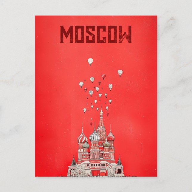 Cartão Postal Viagem para Moscou Rússia (Frente)