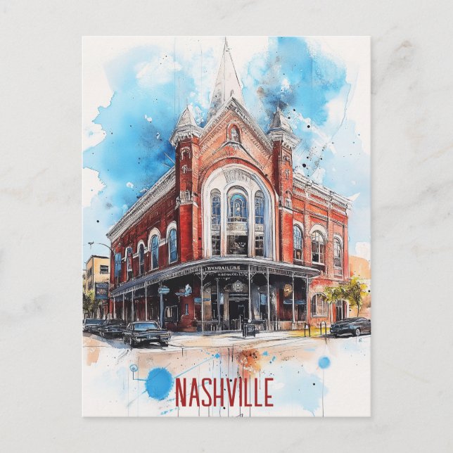 Cartão Postal Viagem para Nashville EUA (Frente)