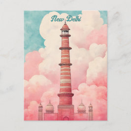 Cartão Postal Viagem para Nova Deli Índia