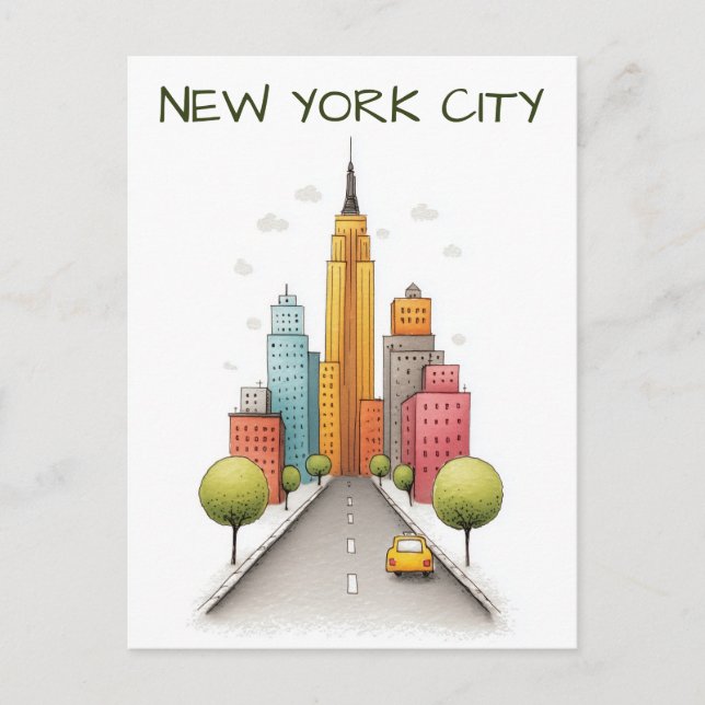 Cartão Postal Viagem para Nova York EUA (Frente)